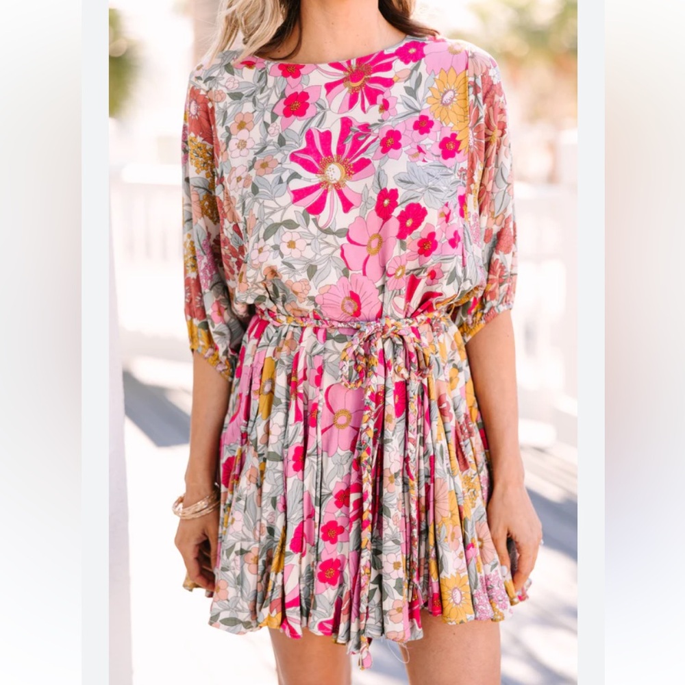 Aakaa Floral Mini Dress
